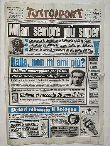 Tuttosport 1990 milan - 30-11-1990,