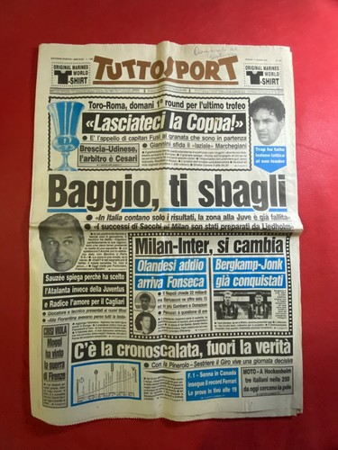 Tuttosport 1993 baggio - tuttosport, 11-6-1993
